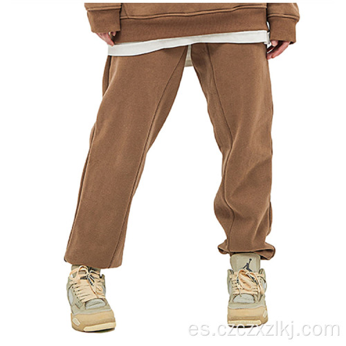 Pantalones de chándal de terciopelo sólido otoño con pies agrupados